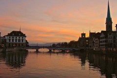 Sun Setting in Zurich